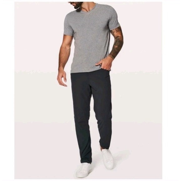 Lululemon Men's ABC Pant Classic Fit Warpstreme Sz 28‎ Golf Casual Dark Grey - Picture 2 of 7